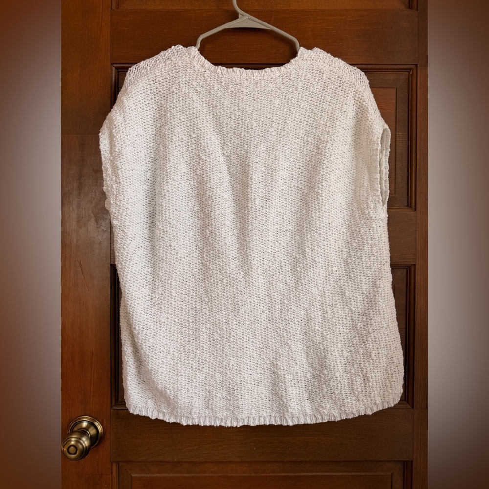 Coldwater Creek 100% Cotton Solana Slub Sleeveless Sweater - Picture 4 of 6